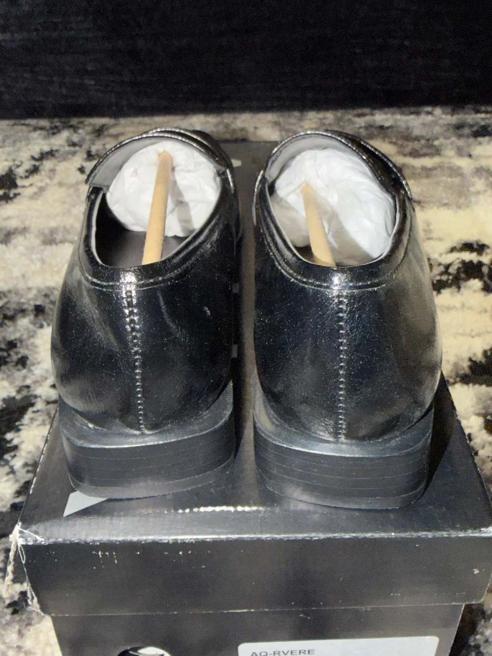 Aqua Black Leather Women’s Penny Loafers